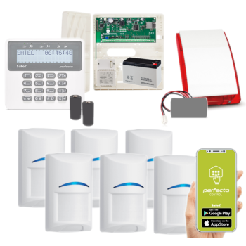 ZESTAW ALARMOWY SATEL PERFECTA-IP 32-WRL 6 CZUJEK BOSCH + PRF-LCD-WRL + SYRENA MSP-300 R